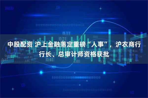 中股配资 沪上金融落定重磅“人事”，沪农商行行长、总审计师资格获批